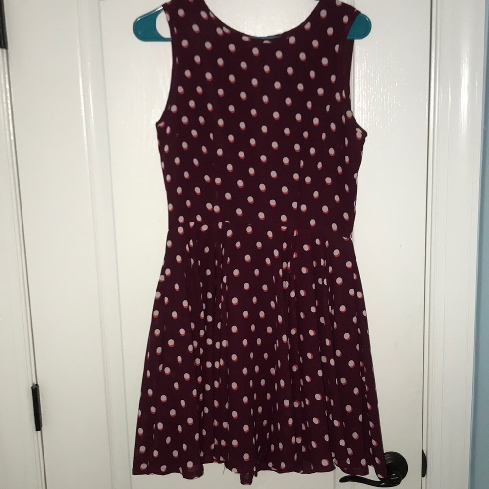 Maison Jules Maroon polka dot dress